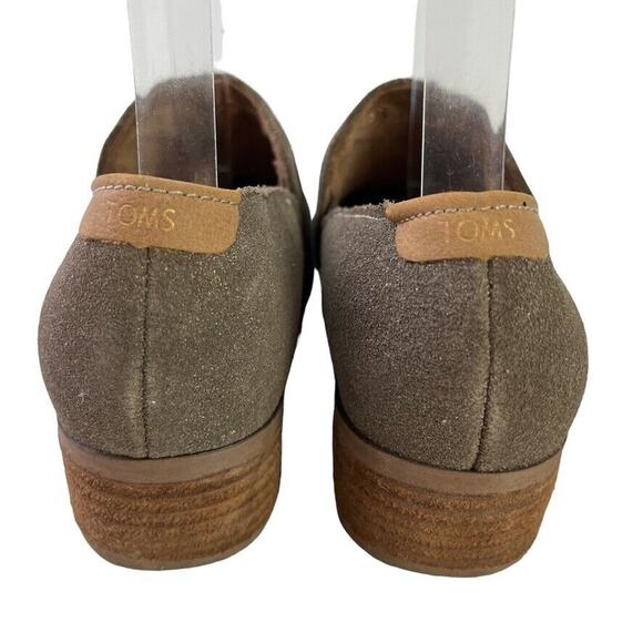 Toms Shaye Suede Slip On Block Low Heel Loafers Casual Real Leather Shoes 6.5 - Picture 11 of 16